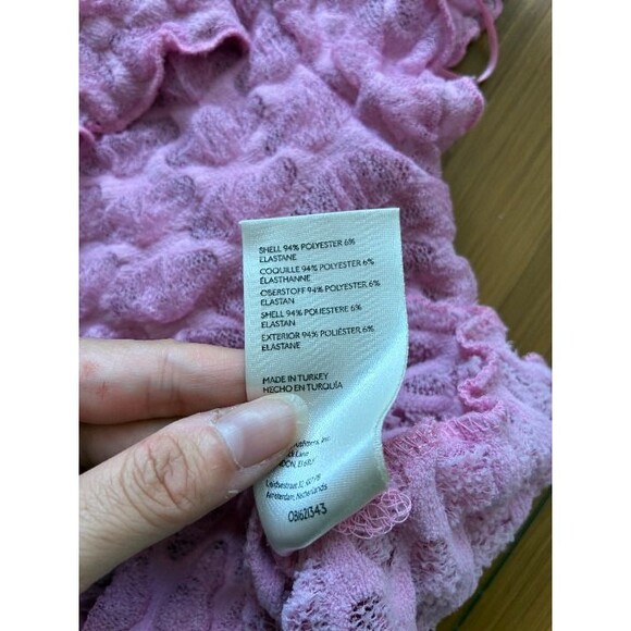 Free People Molly Tee Textured Pink Crop Polyester Stretch XS - Picture 5 of 5